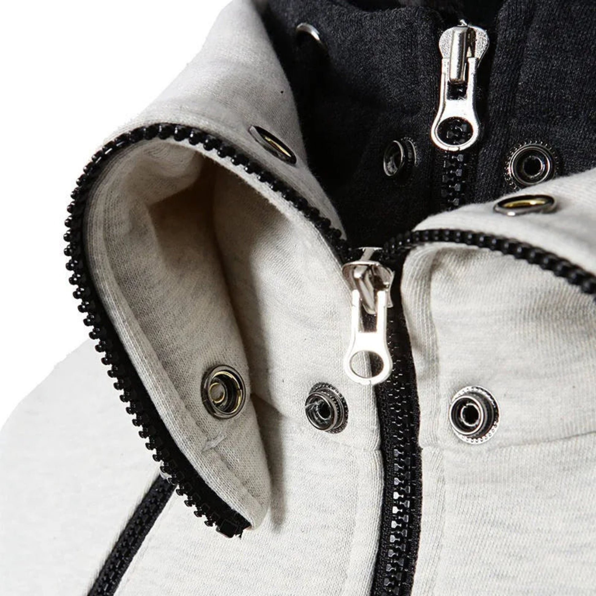 Unisex Jacket close up in the zipper 