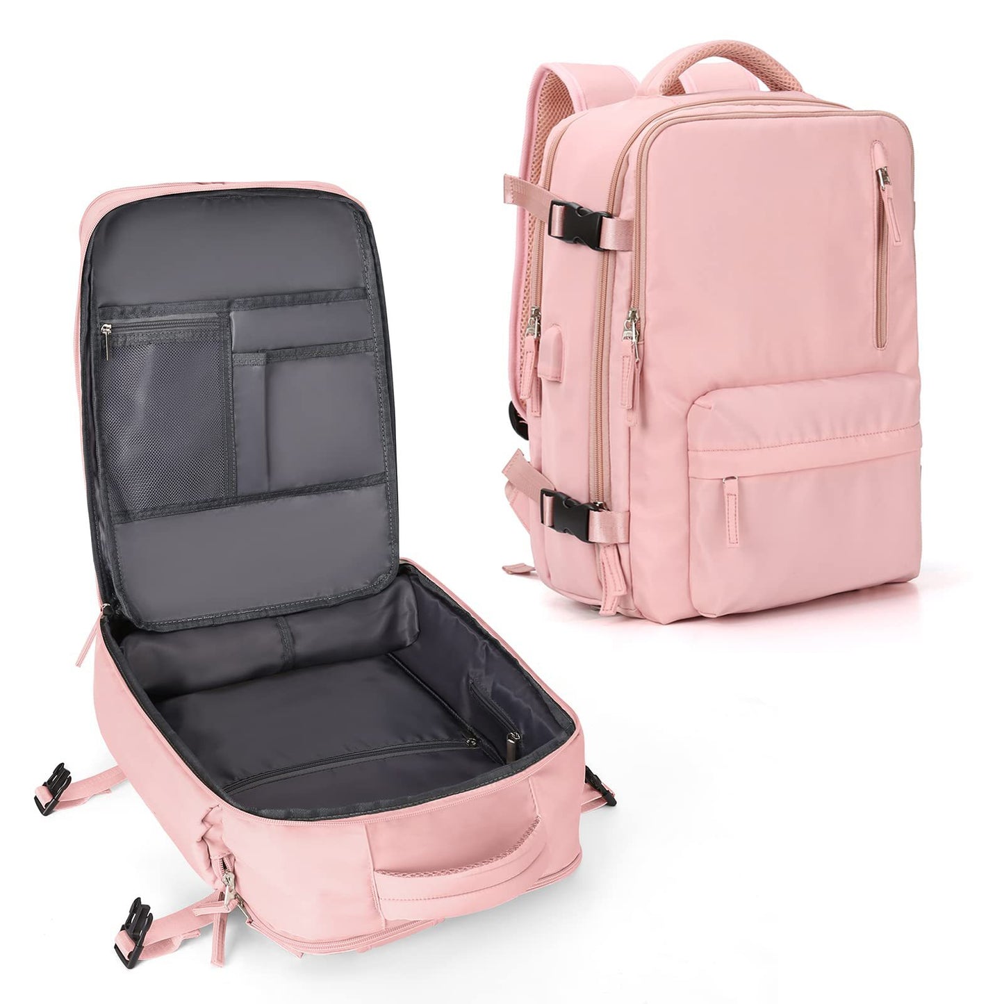Fashion Large Capacity Travel Backpack-Backpacks-Stay organized and travel in style with this spacious and waterproof nylon backpack. Available in various colors and sizes to suit your needs.-okidokibro