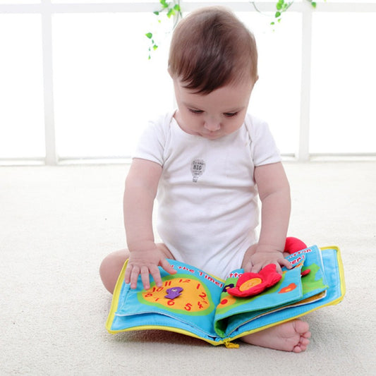 Baby Soft Cloth Book-Kids & Toys- Stimulate your baby's senses with our Multi-Functional Soft Cloth Book. It's an engaging, hands-on tool for recognizing colors, shapes, and early dressing skills.-okidokibro