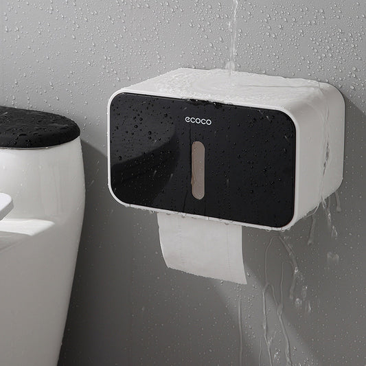 Black Ecoco Sanitary Paper Box Waterproof on the Wall