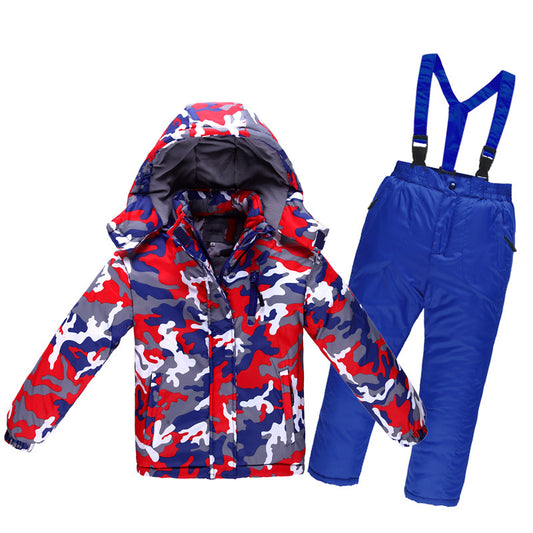 Warm Outdoor Padded Ski Jacket and Pants Set-accessories for sports-Stay warm, dry, and comfortable on the slopes with our breathable and waterproof Outdoor Padded Ski Jacket and Pants. Perfect for skiing and other snow sports.-okidokibro