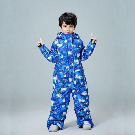 Versatile Kids' One-Piece Ski Suit-accessories for sports-Keep your children warm, dry, and stylish with our one-piece ski suits, designed for both boys and girls.-okidokibro