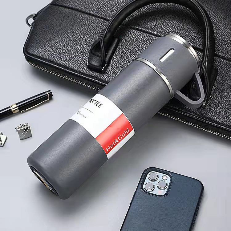 Elegance on the Go Stainless Steel Flask Set-Holiday Gifts-Sip in style with our Elegance on the Go Stainless Steel Flask Set. Choose from single cups or complete sets, crafted for durability and heat preservation.-okidokibro