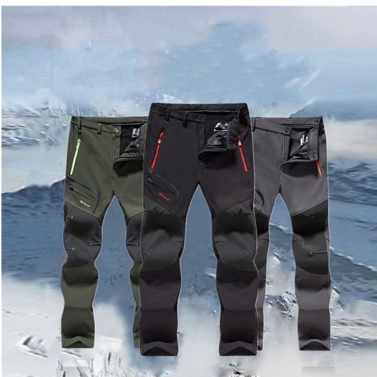 Polyester Soft Shell Outdoor Pants-accessories for sports-Durable outdoor pants for adventure seekers. Polyester soft shell with fleece lining for comfort and warmth.-okidokibro