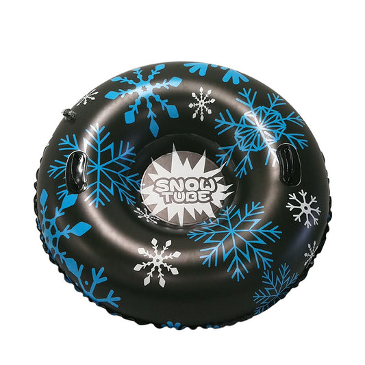 SNOWTUBE Inflatable Ski Ring-accessories for sports-SNOWTUBE Inflatable Ski Ring - Made from durable PVC material, features a cute snowflake pattern, colorful spots, and a safety traction handle for winter fun.-okidokibro
