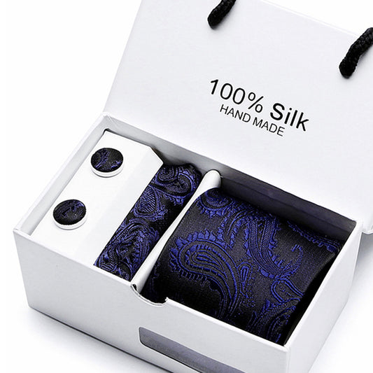 Men's Formal Wear Gift Set-Holiday Gifts-Elevate your formal attire with our Men's Gift Set: Arrow tie, square scarf, and cufflinks in a high-end gift box - the perfect blend of style and sophistication.-okidokibro