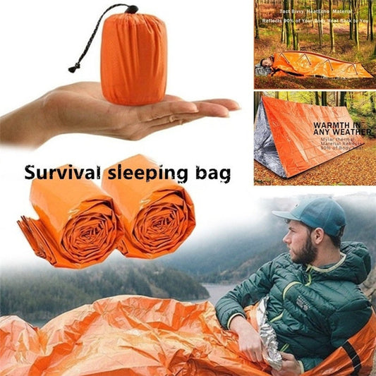 Outdoor Emergency Survival Sleeping Bag Portable Waterproof Reusable Blanket Camping Hiking Survival Rescue Thermal Blanket-Sports-okidokibro