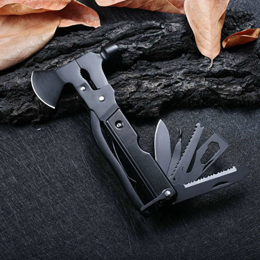 Multifunctional Camping Axe-Outdoor Gear-Embrace the outdoors with the Multifunctional Camping Axe. Fire axe, hammer, knife, and pliers in one compact design. Get yours now.-okidokibro
