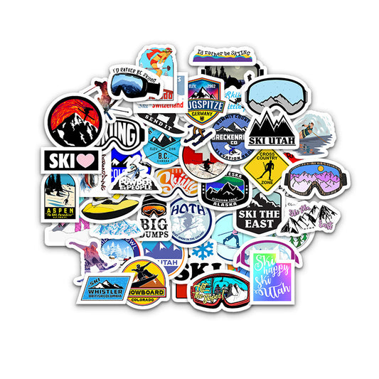 50 Ski Scene Graffiti Car Stickers-Sports-Elevate your style with 50 Ski Scene Graffiti Car Stickers. Express yourself on laptops, phones, and more with vibrant, quality decals.-okidokibro