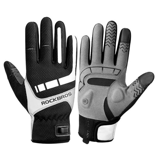 ROCKBROS Heat and Charge Warm Touch Screen Riding Gloves-accessories for sports-Don't let the cold stop you. Stay warm and enjoy touchscreen convenience with ROCKBROS Heat and Charge Riding Gloves. Perfect for all adults.-okidokibro