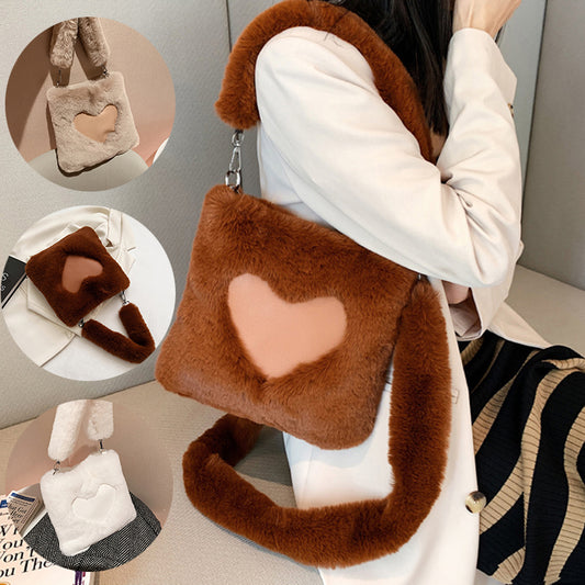 Hearth Shoulder Bag a woman wearing a brown one and other colors next to it 