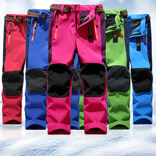 Children's Soft Shell Ski Pants-accessories for sports-Explore the outdoors in comfort with our Children's Soft Shell Ski Pants. Single-faced velvet lining, polyester fabric for warmth. Shop now!-okidokibro