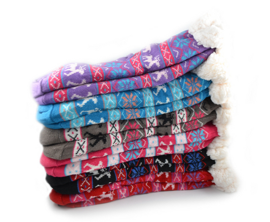 Plush Paradise Winter Socks-Holiday Gifts-Embrace the chill with our Plush Paradise Winter Socks. Extra thick, plus velvet, double-layered warmth - perfect for winter comfort and festive style!-okidokibro