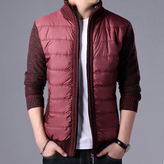 Man's Jacket-Fashion&Accessories-Elevate your style with this cozy cardigan. Its high collar and rabbit hair content ensure comfort and style year-round.-okidokibro