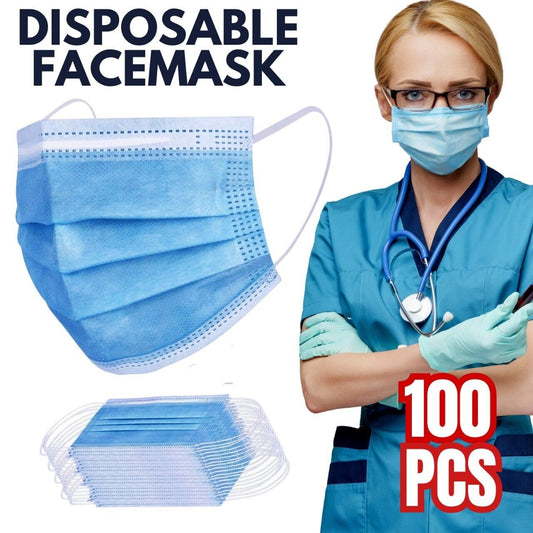 100 PCS Disposable Face Masks
