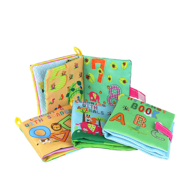 MOONBIFFY Soft Cloth Books - 4 Style Baby Toy Set-Kids & Toys-Elevate early learning with MOONBIFFY Soft Cloth Books. Ideal for ages 0-24 months, these books offer fun, education, and entertainment in one charming package.-okidokibro