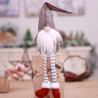 Festive Wine Bottle Socks with Forest Old Man No Face Doll-Holiday Gifts-Spread joy with our Christmas Wine Bottle Socks featuring a whimsical forest old man no face doll. The perfect festive touch for your holiday celebrations!-okidokibro
