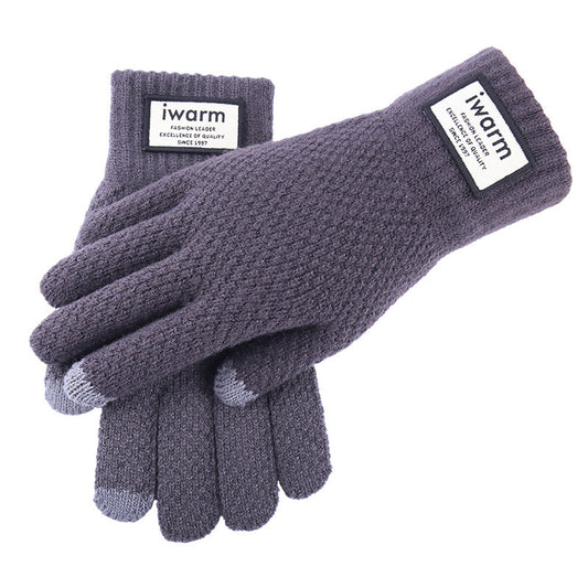 Iwarm Knitted Touch Screen Wool Gloves-Fashion&Accessories-Discover Iwarm's stylish and warm wool gloves with touch screen compatibility. Perfect for both men and women in cold weather.-okidokibro
