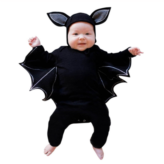 Batman Baby Suit a baby wearing it 