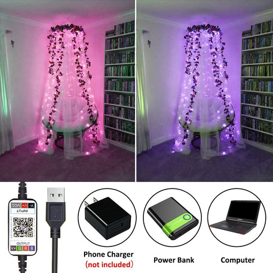 Bluetooth Christmas Tree Decoration Light-Home Decoration- Transform your Christmas tree with our New Bluetooth Decoration Lights. Featuring 100 LED beads and 10M length, they're controlled with ease via Bluetooth.-okidokibro
