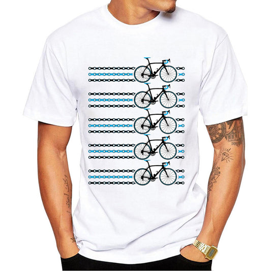 Men's T-shirt With Retro Sports Bike Bike Print-accessories for sports-Get a fresh look with our Men's T-shirt featuring a retro sports bike print. Comfortable and stylish, it comes in various sizes. Shop now and elevate your fashion game!-okidokibro
