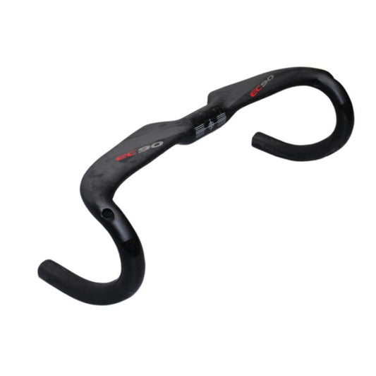 CarbonElite RoadRider Handlebar-accessories for sports-Elevate your cycling experience with our Full Carbon Fiber Road Bike Handlebar. Lightweight, strong, and stylish in classic black.-okidokibro