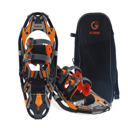 Non-Slip Adjustable Snowshoes-accessories for sports-These versatile snowshoes, suitable for both men and women, are available in various sets with vivid colors, perfect for hiking in snowy terrain.-okidokibro