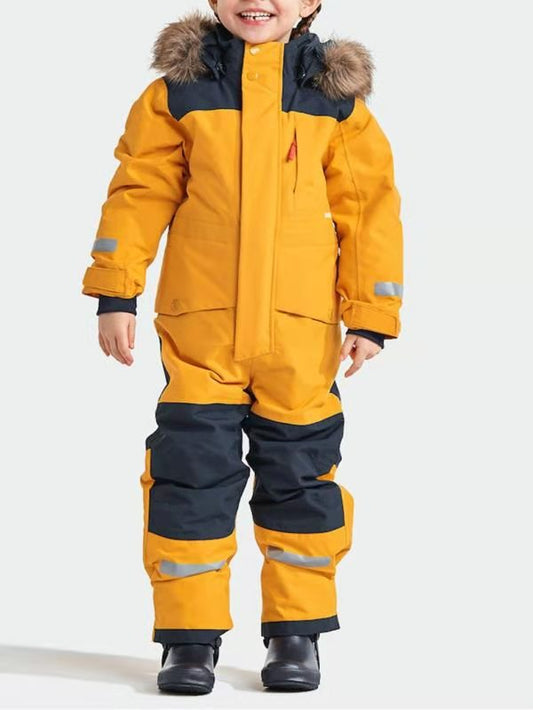 Children's Luminous Ski Suit-accessories for sports- Crafted from waterproof Oxford cloth and memory fabric, this ski suit provides windproof and waterproof protection for children's winter adventures.-okidokibro