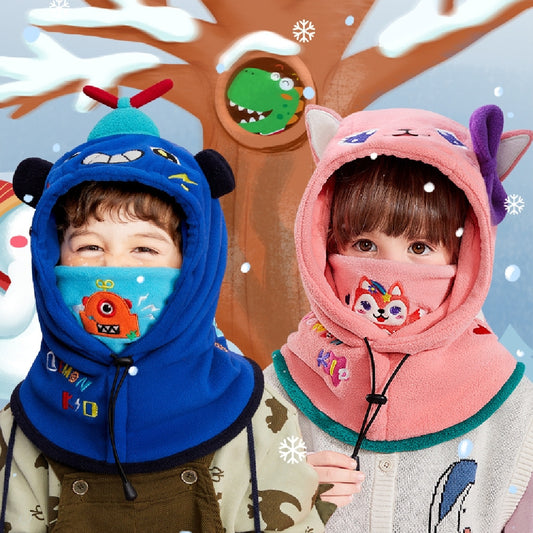 Funny Animal Kids Fleece Face Mask-Kids & Toys-Fashionable and warm fleece face masks for kids in a variety of funny animal designs.-okidokibro