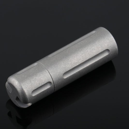 Titanium Alloy Keychain Pill Holder close up old color 