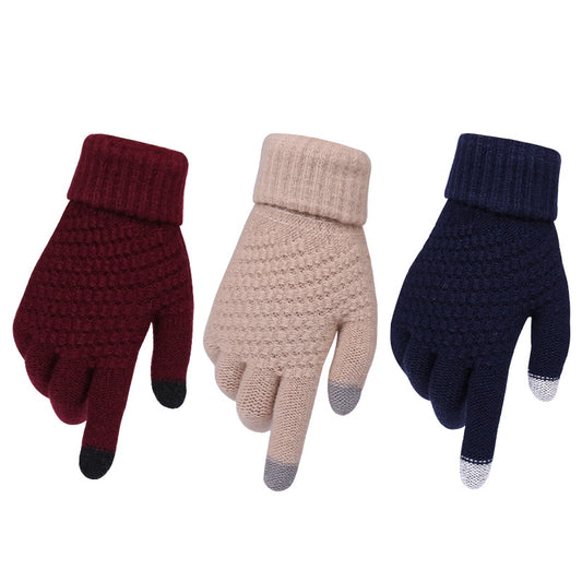 Jacquard Knitted Gloves-Fashion&Accessories-Stay fashionable and connected with these chic jacquard knitted couple gloves. Two-finger touch screen compatibility. One size fits all.-okidokibro