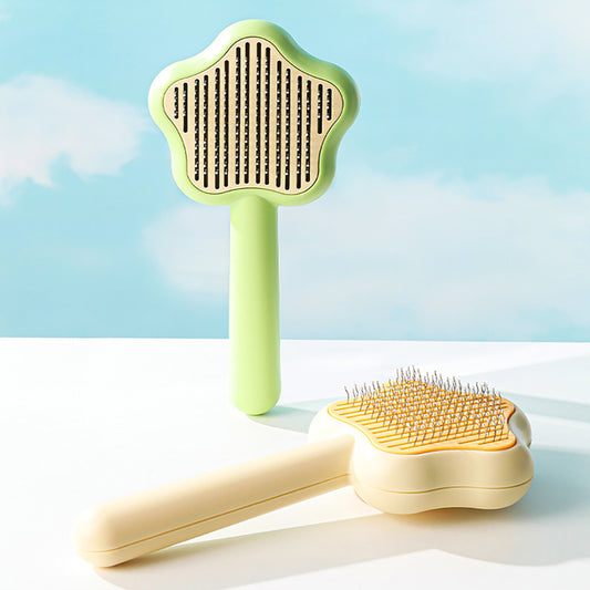Star Pet Comb Brush Green And Yellow 
