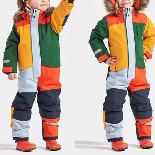Stylish Children's Ski Suit-accessories for sports- Keep your kids warm, stylish, and safe during their winter adventures with our waterproof, windproof, and luminous ski suits.-okidokibro