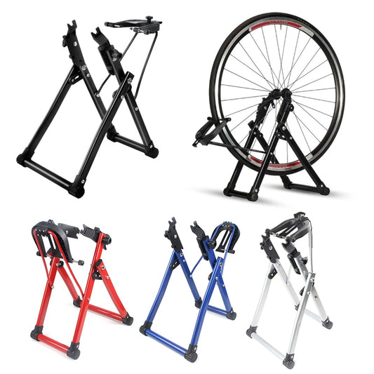 WheelPro Bike Wheel Truing Stand-accessories for sports-Achieve wheel perfection with the WheelPro Bike Wheel Truing Stand. A versatile, space-saving tool for home mechanics, it fits various axles, doubles as a repair stand, and offers an affordable solution for wheel alignment.-okidokibro