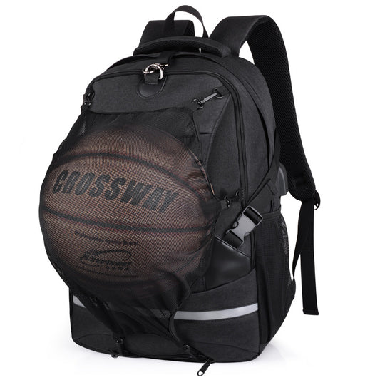Cross-border Backpack With USB-Backpacks-Stay organized and stylish with this versatile basketball backpack. Featuring multiple compartments, a USB port, and Oxford cloth material for durability.-okidokibro