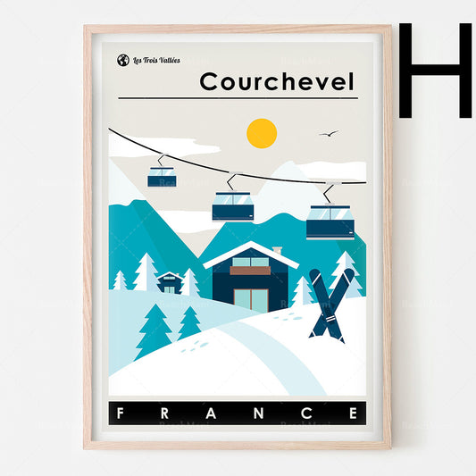 French Ski Poster in Bohemian Style-Home&Decor-Add a touch of artistic charm to your space with our French Ski Poster, beautifully designed in bohemian style.-okidokibro