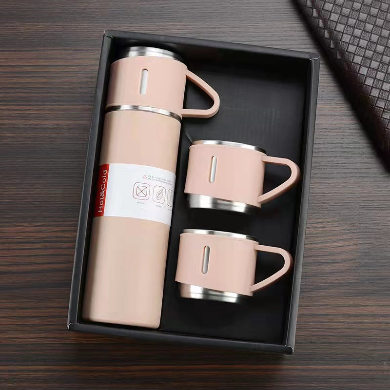 Elegance on the Go Stainless Steel Flask Set-Holiday Gifts-Sip in style with our Elegance on the Go Stainless Steel Flask Set. Choose from single cups or complete sets, crafted for durability and heat preservation.-okidokibro