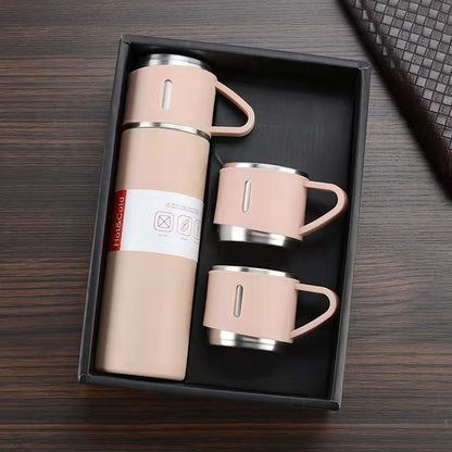 Elegance on the Go Stainless Steel Flask Set-Holiday Gifts-Sip in style with our Elegance on the Go Stainless Steel Flask Set. Choose from single cups or complete sets, crafted for durability and heat preservation.-okidokibro