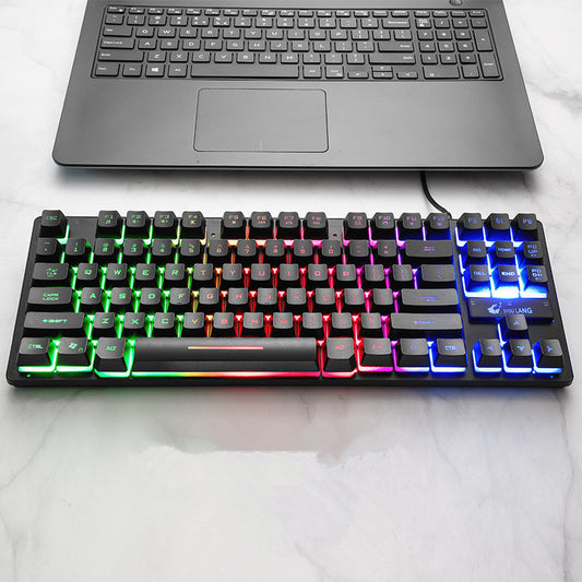 Compact and portable keyboard for work and games Black on a table