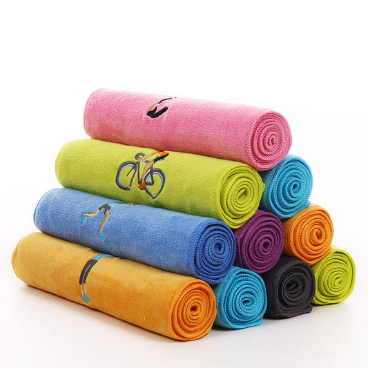 Embroidered Sports Towel-accessories for sports-Discover our stylish Embroidered Sports Towel, made from microfiber with quick water absorption. This 30x100 cm towel is perfect for your sports and fitness needs.-okidokibro