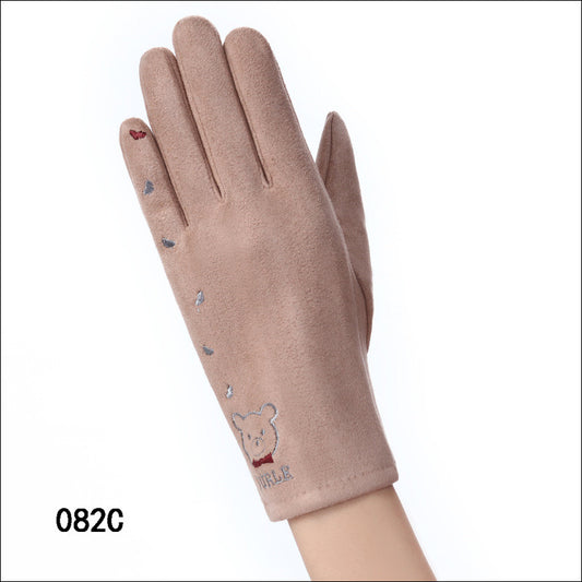 Woman's Gloves-Fashion&Accessories-Elevate your winter fashion with K1-N082 Suede Gloves. Stay warm and use your touchscreen devices effortlessly. A must-have for women.-okidokibro