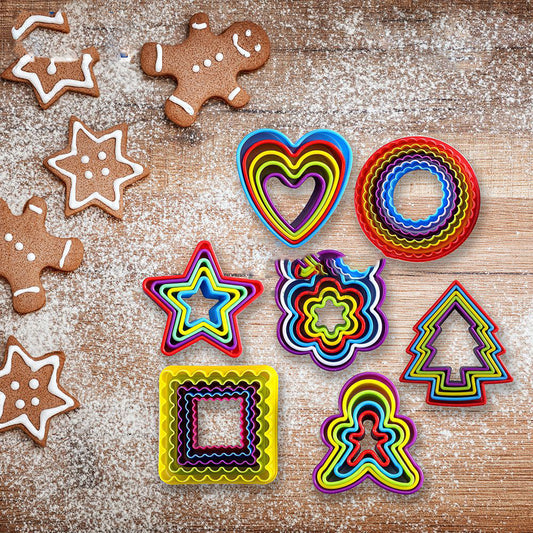 Festive Cookie Wonderland Baking Set-Home & Decor-Get creative in the kitchen with our Home Creative Christmas Biscuit Mold Baking Tool. Irregular shapes - heart, stars, flowers, snowman.-okidokibro