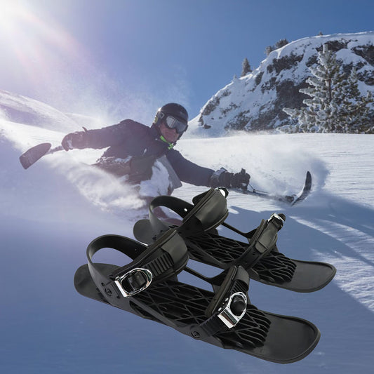 Mini Ski Skates: Portable Short Skiboard Adjustable Skates-accessories for sports-Conquer the snowy slopes with ease using our Mini Ski Skates. These adjustable skates are suitable for both men and women, offering durability and portability.-okidokibro