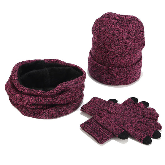 Variegated Woolen 3-Piece Winter Set-Fashion&Accessories- Stay warm and fashionable throughout the winter season with the Variegated Woolen 3-Piece Winter Set. Crafted from luxurious wool.-okidokibro