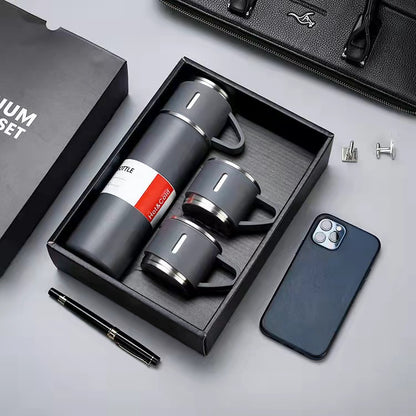 Elegance on the Go Stainless Steel Flask Set-Holiday Gifts-Sip in style with our Elegance on the Go Stainless Steel Flask Set. Choose from single cups or complete sets, crafted for durability and heat preservation.-okidokibro