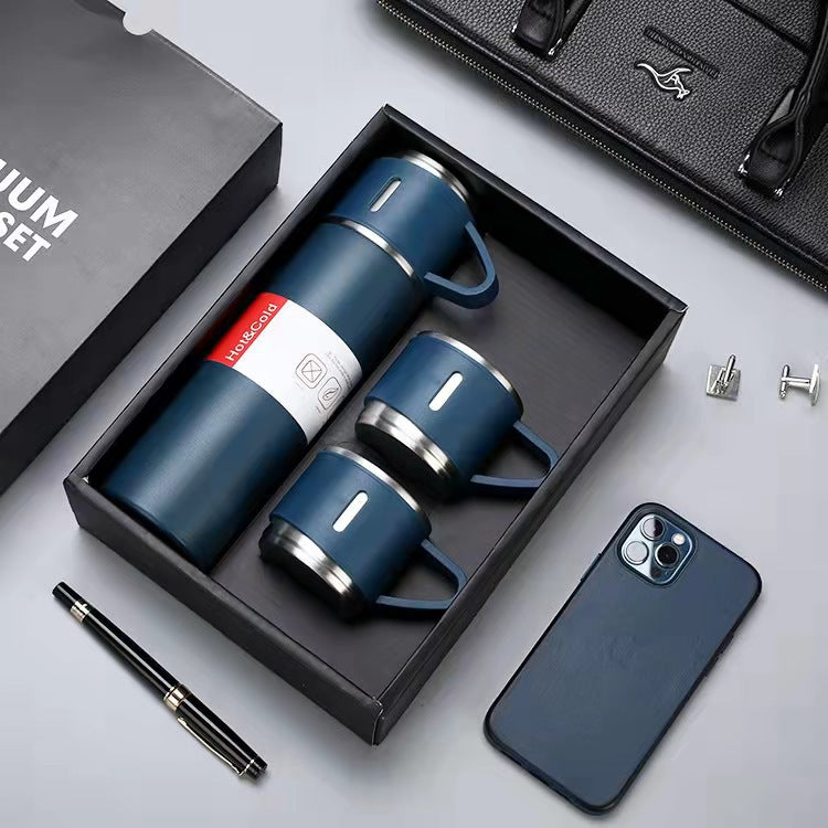 Elegance on the Go Stainless Steel Flask Set-Holiday Gifts-Sip in style with our Elegance on the Go Stainless Steel Flask Set. Choose from single cups or complete sets, crafted for durability and heat preservation.-okidokibro