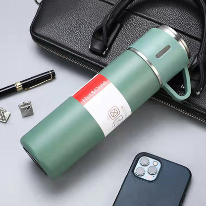 Elegance on the Go Stainless Steel Flask Set-Holiday Gifts-Sip in style with our Elegance on the Go Stainless Steel Flask Set. Choose from single cups or complete sets, crafted for durability and heat preservation.-okidokibro