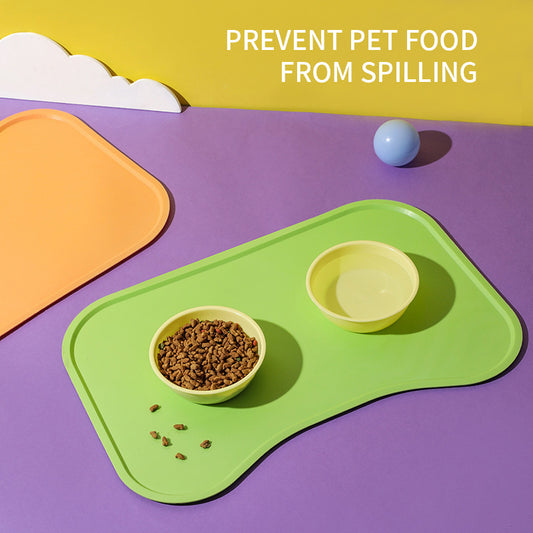 Dog Food Mat For Floors Waterproof,Thicker Cat Food Mat Non-Slip,Dog Bowl Mats For Food And Water,Pet Feeding Mat Silicone,Raised Edges To Prevent Tray For Dog Bowls
