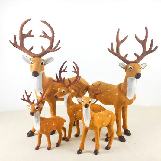 : Christmas Deer Mini Elk - Window Layout Props and Festive Decorations-Holiday Gifts-Add a touch of holiday magic with our Christmas Deer Simulation Elk. These festive decorations are perfect for windows, desktops, and more. Available in various sizes.-okidokibro