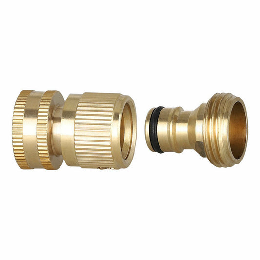 Brass Hose Connector-Garden-Set made of solid brass, Universal 3/4" standard thread, easy to install. Suitable for all garden hoses, faucet mounting, hose nozzle, etc.-okidokibro